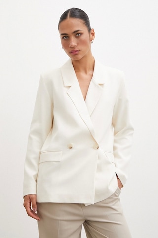 Never More Çift Düğmeli Blazer Ceket Ekru