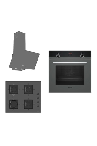 Siemens - Ferre HB514FBH2T- SS208 - D08 Gri Ankastre Set