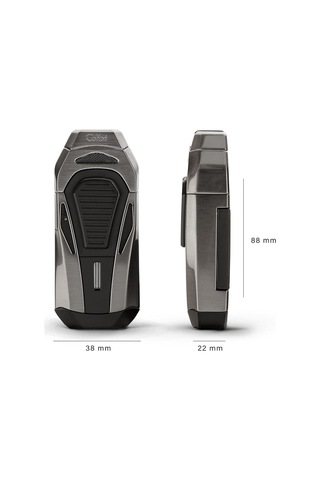 Colibri Boss Üçlü Jet Çakmak Puro Çakmağı Kesicili Siyah