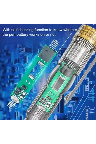 Yifomall Çift Led'li Ve Sesli Uyarılı Profesyonel Elektrik Test Kalemi - 70-250v Arası Voltaj Ölçümü