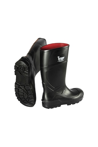 Techno Boots Poliüretan Soğuğa Dayanıklı Kısa Siyah Çizme Siyah