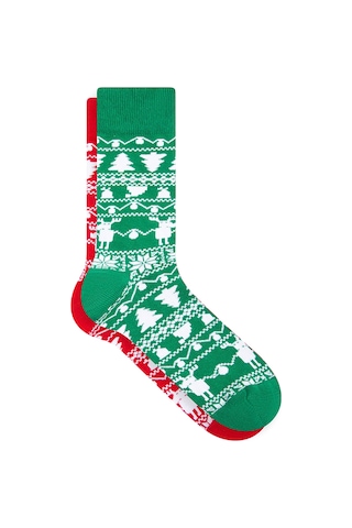 Mavi - Yılbaşı Temalı 2li Çorap Seti 0911390-82054 Kırmızı