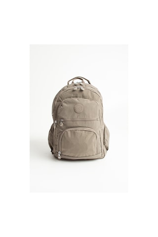 Sanmorris Unisex Suya Dayanıklı Vizon Renkli Krinkıl Kumaş Çok Gözlü Orta Boy Laptop Okul Ve Sırt Çantası Vizon