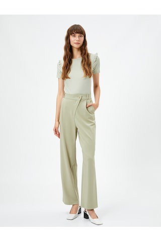 Koton Omzu Fırfır Detaylı Tişört Ada Çayı 2sak50397ek Açık Yeşil