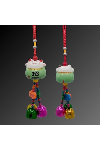 Feng Shui Maneki Neko Şans Kedisi Yeşil No.3