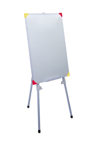 Teleskopik Ayaklı Sarı - Kırmızı Köşeli Okul Yazı Tahtası - Yazı Kalemi + Silgi 50x70 Mavi