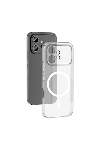 Honor 600 5g Kamera Korumalı M-safe Şarj Özellikli Şeffaf Pürüzsüz Darbe Emici London Sert Pc Kapak