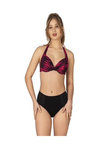 Endeep Kadın Yaprak Desenli Destekli Bikini Takımı-siyah Siyah