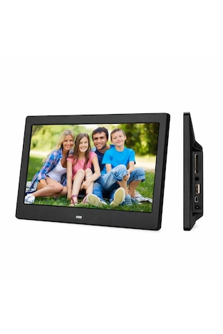 10 İnç Dijital Fotoğraf Çerçevesi Usb Sd Kart Video Müzik Saat Takvim Kumandalı Siyah