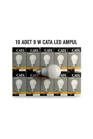 Ct-4277 9w Led Ampul Beyaz 6500k 10'lu Paket Ampul E27 Uyumlu