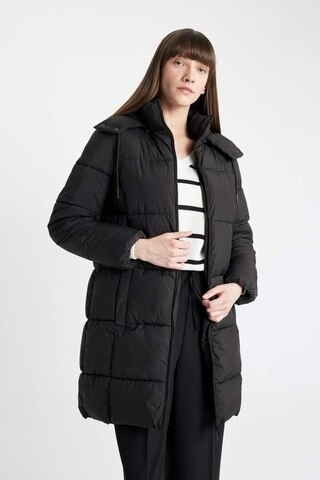 Defacto Su İtici Regular Kalıp Çıkarılabilir Kapüşonlu Puffer Şişme Uzun Mont Parka A1315ax24wnbk27 Siyah