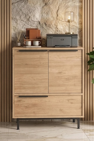Yurudesign Ocean Ofis Dolabı 3 Kapaklı Metal Ayaklı Sepet On8b-s Kahverengi