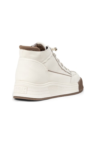Deery Kadın Hakiki Deri Beyaz High Top Sneaker Ayakkabı - 25334zbyzc01 Beyaz