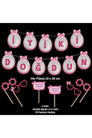 İyiki Doğdun Yazısı Pembe Balon Hediyeli