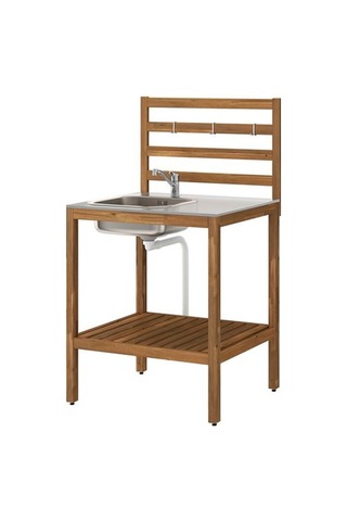 Ikea Nämmarö Dış Mekan Lavabo Ünitesi, Açık Kahverengi-paslanmaz Çelik, 80x62 Cm, Bataryasız