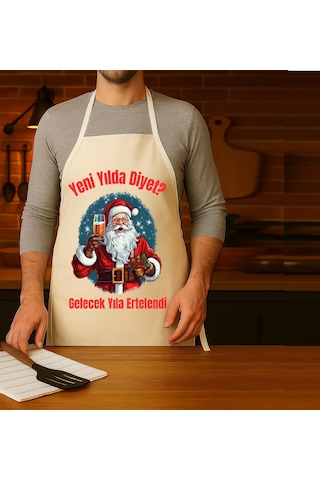 Yeni Yıll Mutfak Önlüğü Noel Baba Diyetler Gelecek Yıla Ertelendi Yılbaşı Hediye Çok Renkli