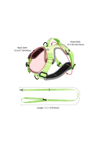 Funadd Traction Rope Reflective Breatheable Nylon Pet Vest Dog Harness, Size: M Green