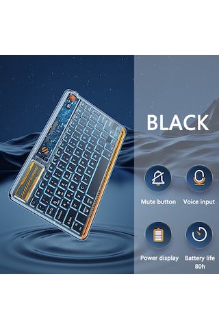 Xindoker "mini Bluetooth Klavye - Rainbow Aydınlatmalı, Çoklu Cihaz Uyumlu, Taşınabilir Ve Kablosuz"