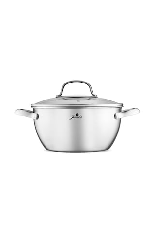 Jumbo Colosseum 3ply 7 Parça İndüksiyon Tabanlı Çelik Tencere Seti Gümüş