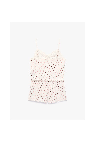 Koton Desenli Rahat Kesim Şortlu Pijama Takımı Kırmızı Desenli 6slk40025mk