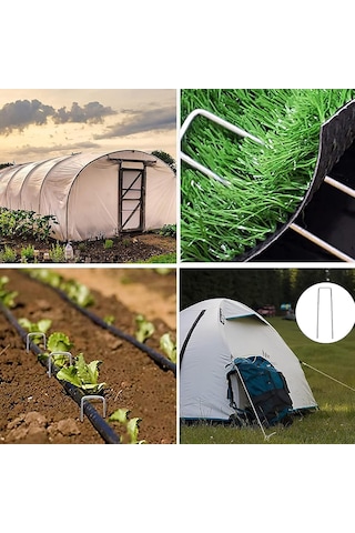 Sera Taban Örtüsü Çivisi Ve Malç Örtüsü Kazığı 50 Adet 15 Cm Uzunluk 2 Mm Kalınlık - Galvanizli Paslanmaz Yer Örtüsü Ve Çim Pimi Agro Tekstil Ve Bahçe Sabitleme Çivisi