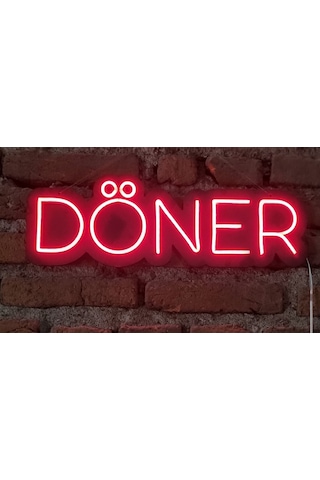 Döner Neon Ledli Duvar Aydınlatması Siyah