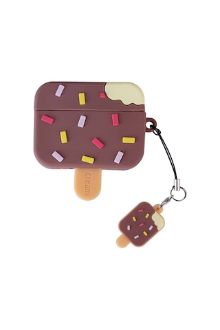 Mobilefix Air-pods Pro 2 Tpu Kabartma Figürlü İpli Airbag 37 Silikon Kılıf-kahverengi Kahverengi