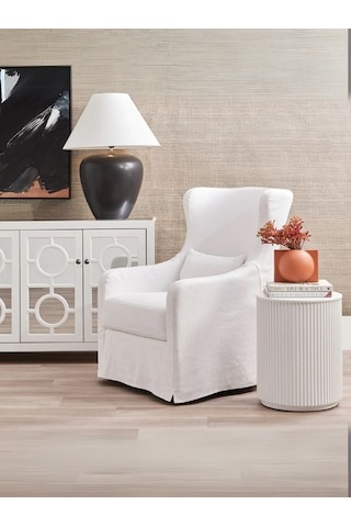 Tropico Bohem Ahşap Yan Sehpa Beyaz