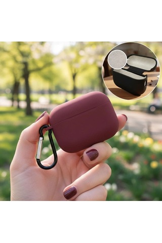 Fadex Apple AirPods Pro 2 İle Uyumlu Kılıf Askı Aparatlı Lansman Bordo Renk Tonu