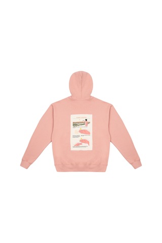 Beord Pembe %100 Pamuk Kapüşonlu Sweatshirt Bhd1-145
