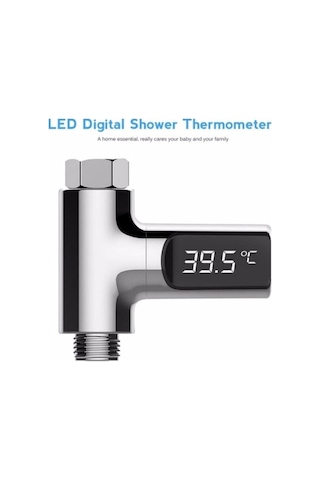 Valkyrie Dijital Led Monitörlü Mutfak Banyo Ve Duş Termometresi Gümüş