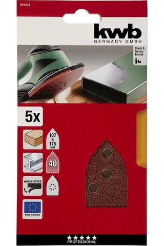 Kwb Üçgen Zımpara Kağıt 5li-60 Kum - 49493406