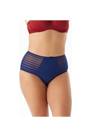 Be Curvy Aster Büyük Beden Çizgili Külot Blue