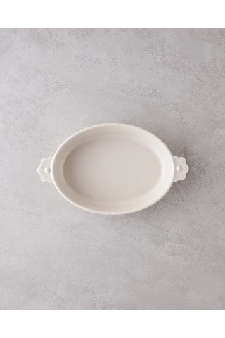 English Home Soft Bloom Stoneware Fırın Kabı 28 Cm Krem Krem