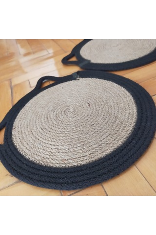 Hasır-siyah Kedi Evcil Hayvan Mama Paspası