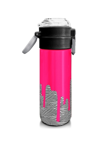 Coral High Kız Çocuk 500 Ml Okul Ve Günlük Paslanmaz Çelik Termos - Pembe Siyah Beyaz Desenli - Sızdırmaz Çok Renkli