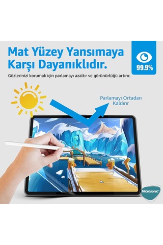 Microsonic İpad Uyumlu Mini 7 A2993-a2995 Paper Feel Kağıt Dokulu Mat Ekran Koruyucu
