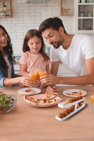 Thentech 2 Katmanlı Yumurta Standı Yumurta Standı Yeni Nesil Dolap İçi Beyaz