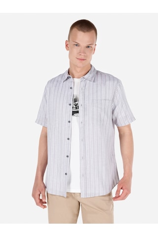 Colin's Colins Normal Kesim Shirt Yaka Baskılı Gri Erkek Kısa Kol Gömlek Cl1067847 Cl1067847 Q1.v1 Gra Gri