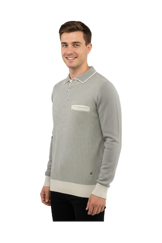 Çizgi Erkek Polo Yaka Kazak Cepli Çelik Örgü Klasik Kalıp 5208f Bgl-st04963 Taş Melanj