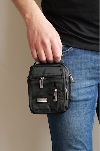 Çok Gözlü Küçük Boy El Ve Omuz Askılı Siyah Su Geçirmez Çanta 3450 Siyah