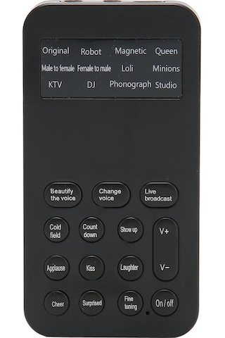 Mufunye El Tipi Minik Ses Değiştirici 8 Efektli Ses Ayarı Fonksiyonu Mikrofon Tool Cep Telefonu Bilgisayar Tablet Xbox Ps4 Uyumlu Dahili Pil İle