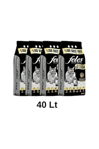 Feles Tozsuz Topaklaşan Kedi Kumu 4 x 10 L