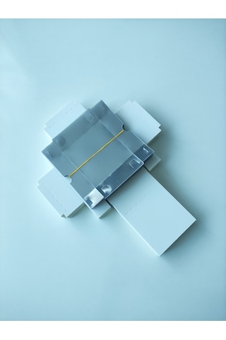 8x8x3 Beyaz Asetat Kapaklı Hediyelik Kutu 100 Adet