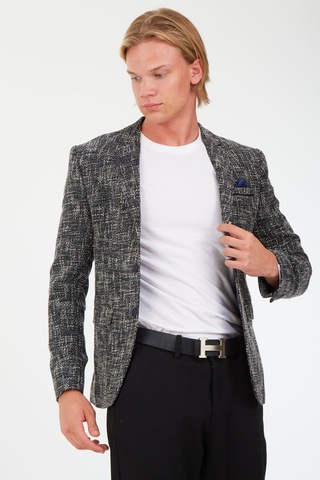 Sposo 5118 Dar Kalıp Kışlık Lacivert Erkek Blazer Ceket Lacivert