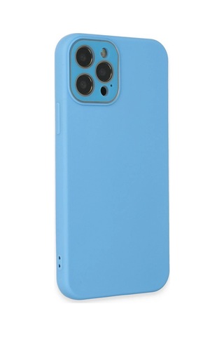 Newface Apple iPhone Uyumlu 12 Pro Max Kılıf Lansman Glass Kapak Glblseme - 56 - Mavi