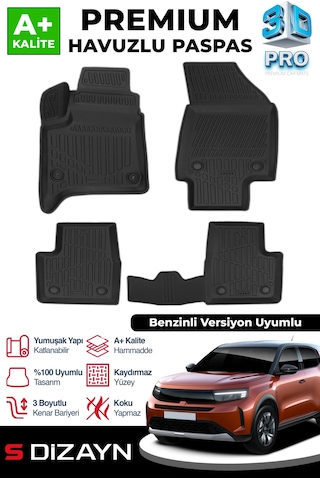 S-dizayn Opel Frontera Benzinli 3d Pro Havuzlu Paspas 2025 Üzeri A+ Kalite