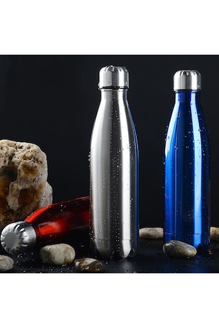 Aubyhe 500ml Paslanmaz Çelik Vakumlu Termos Bardak, Isı Ve Soğuk Saklama, Sızdırmaz Seyahat Kupa, Siyah Siyah