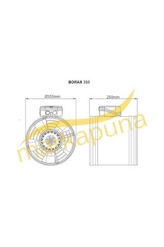 Bvn Bahçıvan Borax 350-2K 35 Cm 3110 M³/H Aksiyel Kanal Tipi Fan