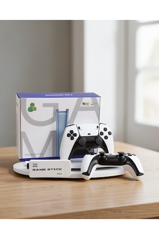 Game Stick 4k Hd 20.000 Oyunlu Çift Oyun Kollu Beyaz